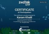Zod1ak CTF – Certificate of Participation certificate